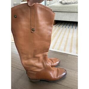 Sam Edelman Cognac Leather Riding Boots 9 WIDE CALF